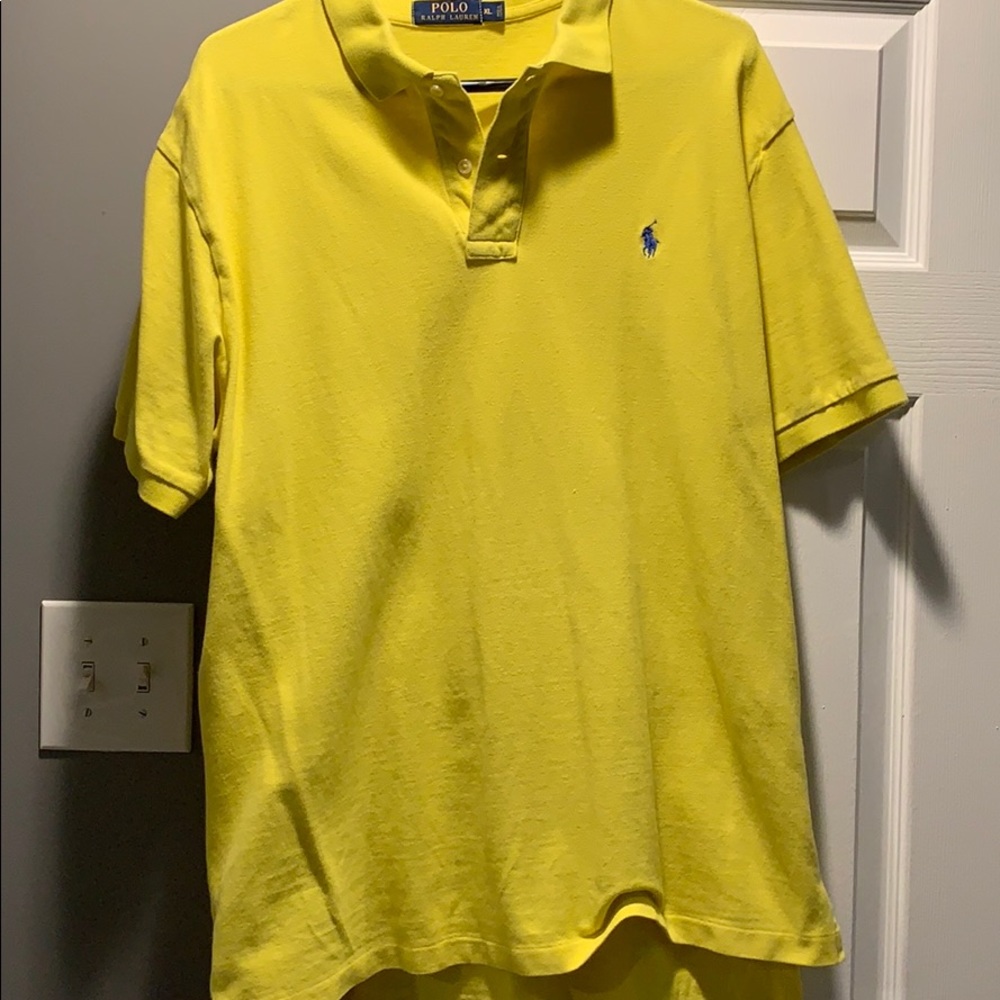 Yellow polo shirt